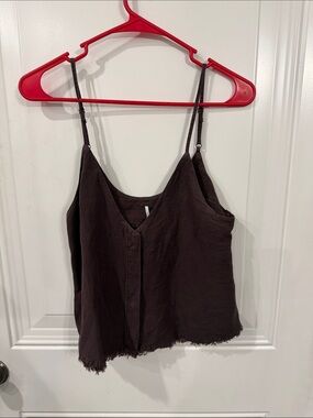 YFB Women’s V-Neck Spaghetti Strap Tank Top - Dark Brown
